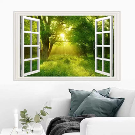 Living Room Sofa Wall Decoration 3D Background Sticker - 60x90 CM - Green