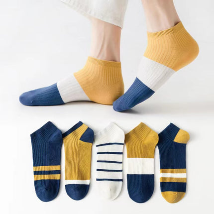 Thin Simple Pure Color Soft Cotton Socks - White Blue