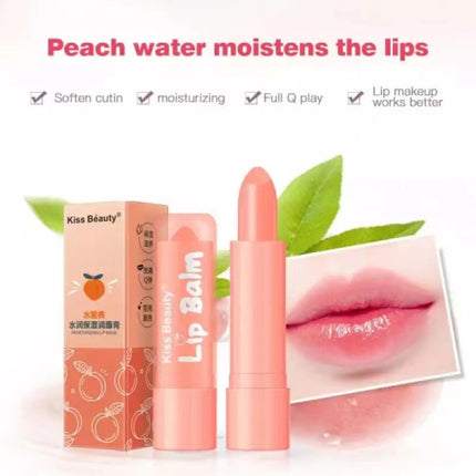 Peach Moisturizing Shiny Anti Crack Lip Balm - Pink