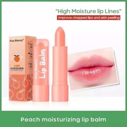 Peach Moisturizing Shiny Anti Crack Lip Balm - Pink