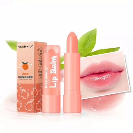 Peach Moisturizing Shiny Anti Crack Lip Balm - Pink