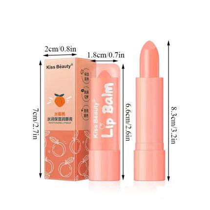 Peach Moisturizing Shiny Anti Crack Lip Balm - Pink