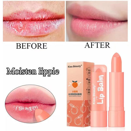 Peach Moisturizing Shiny Anti Crack Lip Balm - Pink