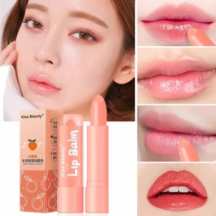 Peach Moisturizing Shiny Anti Crack Lip Balm - Pink