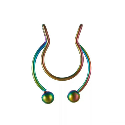 Stylish Metal Nose Septum Ring for Women Multi Color Hook Closure Fashion Jewelry