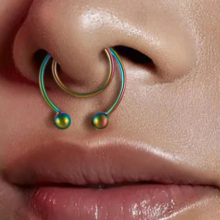 Stylish Metal Nose Septum Ring for Women Multi Color Hook Closure Fashion Jewelry