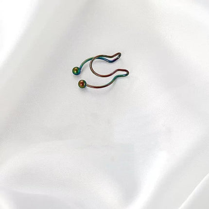 Stylish Metal Nose Septum Ring for Women Multi Color Hook Closure Fashion Jewelry