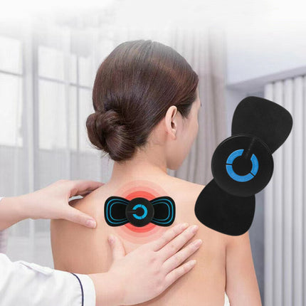 Mini Electric Pulse Neck Shoulder Massager Pad - Black