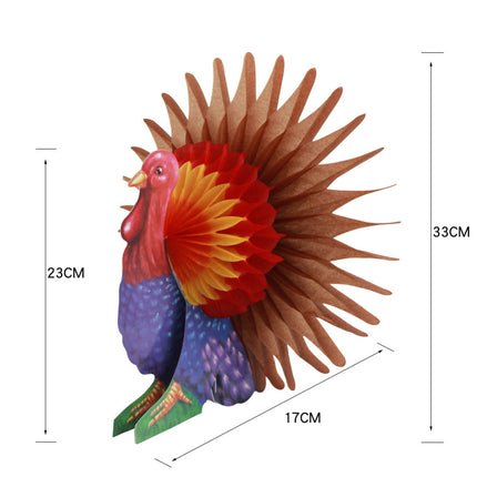 Home Party Turkey Decoration Honeycomb Bird - Multi Color