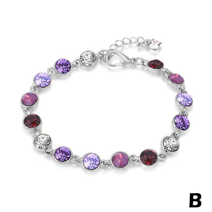 Elegant Crystal Bracelet For Women - Purple