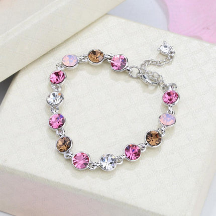 Elegant Crystal Bracelet For Women - Pink