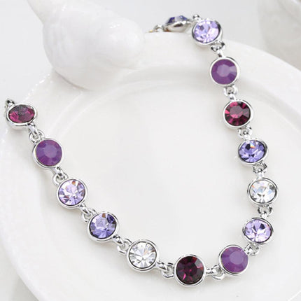 Elegant Crystal Bracelet For Women - Purple