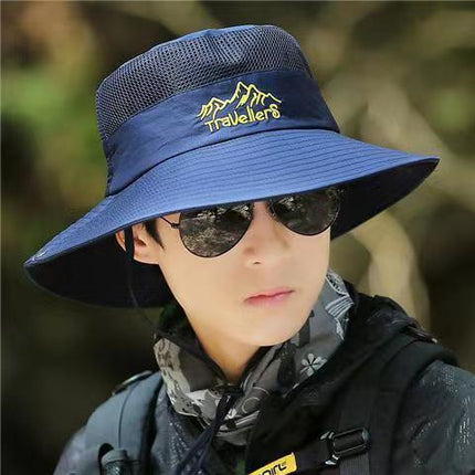 Outdoor Breathable Mountaineering Fishing Sun Hat - Dark Blue