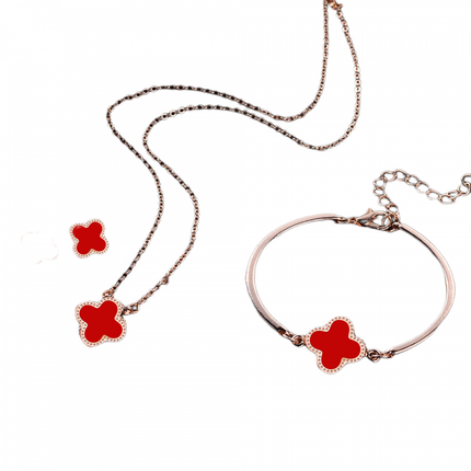 4 Pieces Fashion Women Jewelry Set - Red