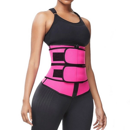 Sweat Belt Waist Trainer for Women Weight Loss Compression Trimmer Workout Fitness Sweat Slimming Belt Shaper - TW-32712 Rose