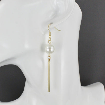 Girls Popular Pearl Crystal Tassel Earrings - White